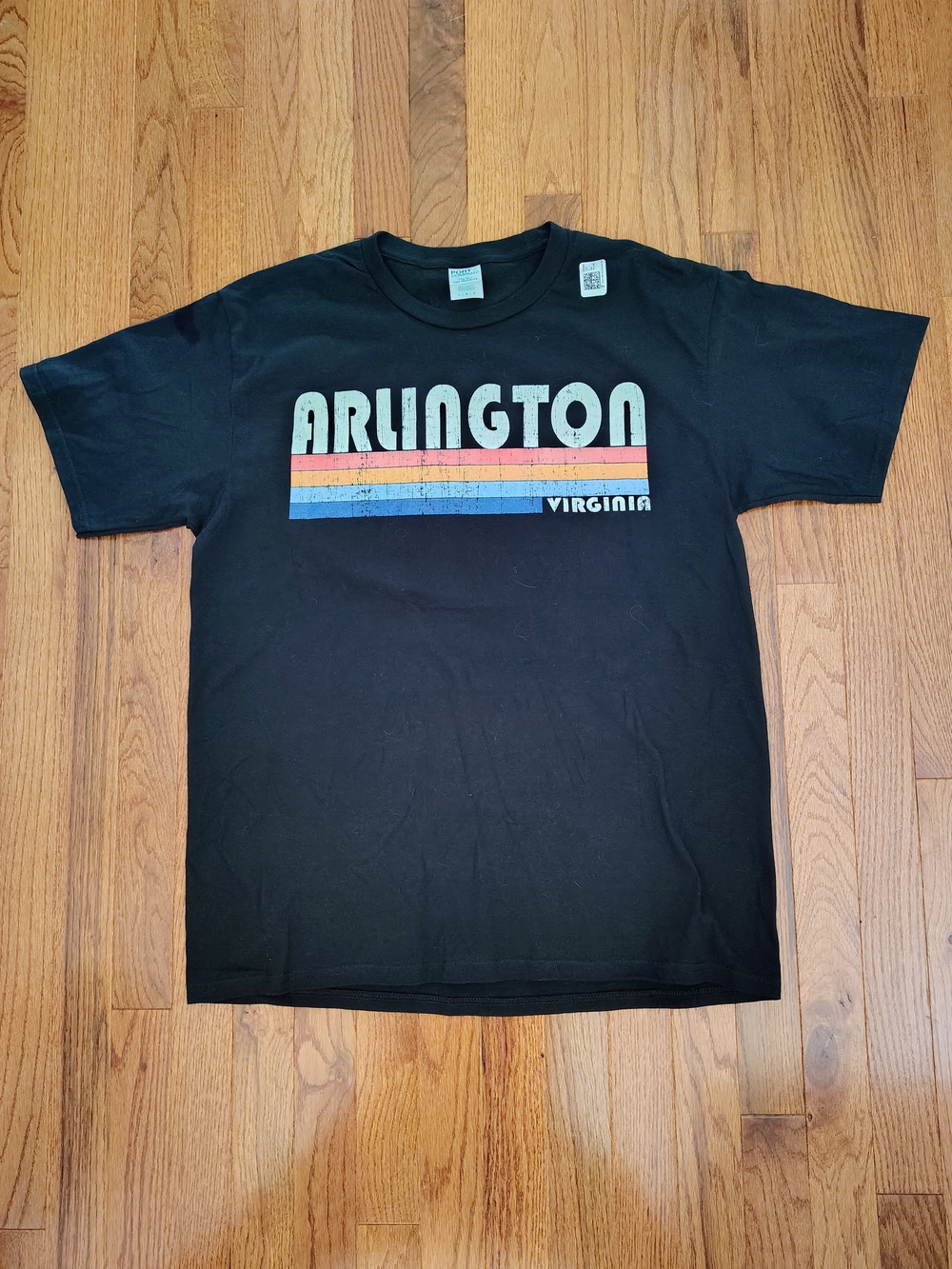 NWT Arlington Virginia Retro Stripe Black Graphic T-Shirt